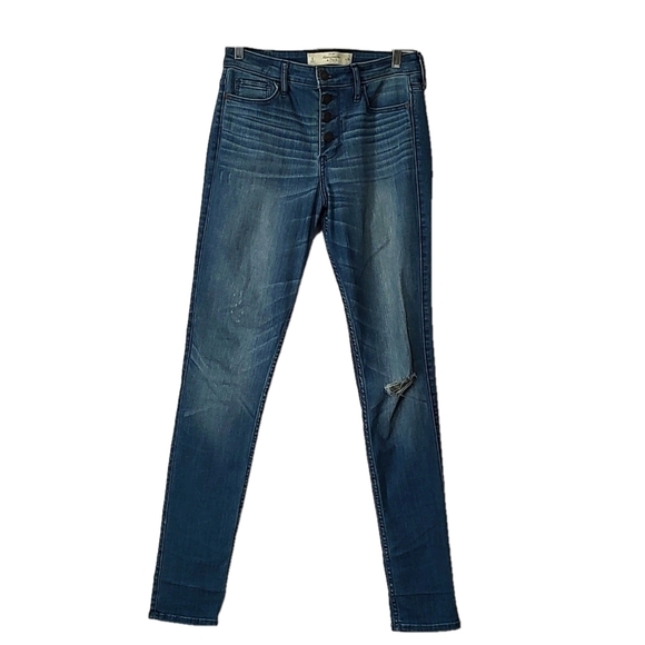 Abercrombie Fitch Distressed Blue Jeans Size 6 - Picture 1 of 5